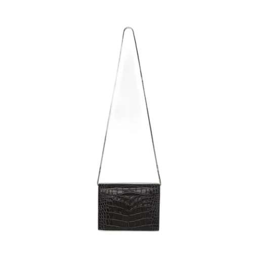 Buckle Detailed Embossed Crossbody Bag