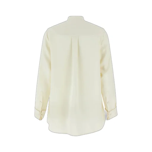 Long-Sleeved Pleated Plastron Shirt