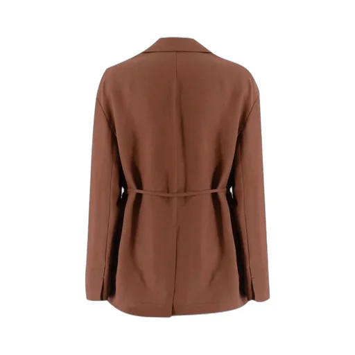 Tied-Waist Buttoned Jacket