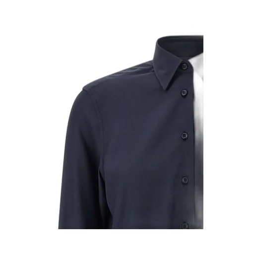 Long-Sleeved Curved Hem Shirt