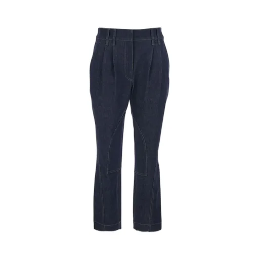 Comfort Monili-Embellished No-Fade Denim Equestrian Trousers