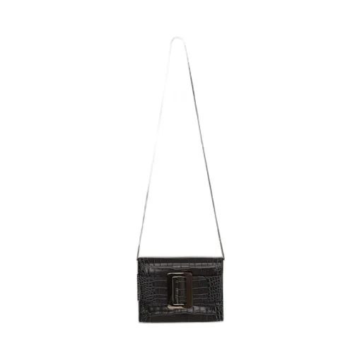 Buckle Detailed Embossed Crossbody Bag