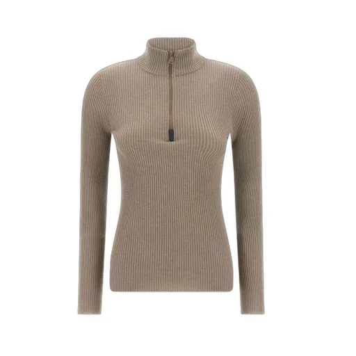 High Neck Ribbed T-Shirt