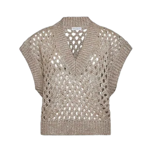 V-Neck Knitted Sleeveless Top
