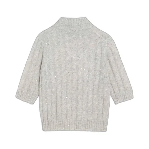 Sequin Embellished High-Neck Sweater