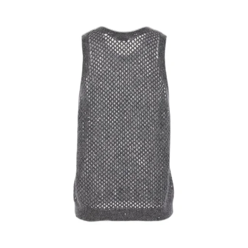 Open Knitted Sleeveless Sweater