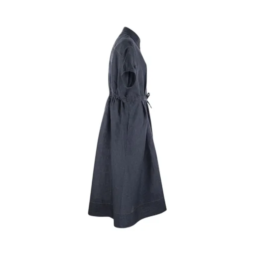Zipped Denim Maxi Dress