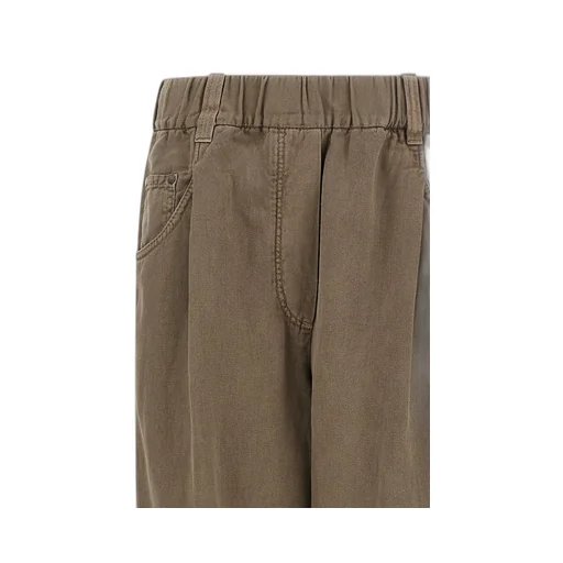 Straight-Leg Elastic Waist Trousers