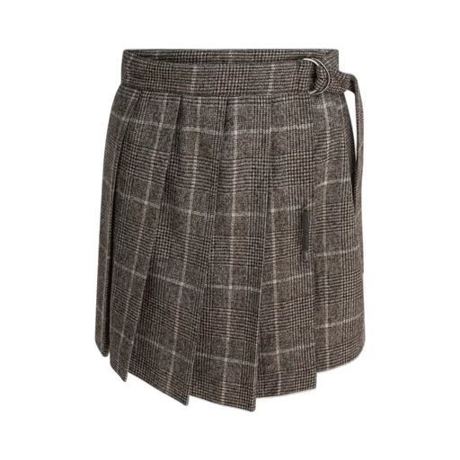 Checked Pleated Mini Skirt