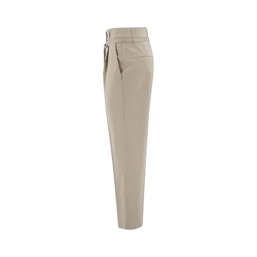 High-Waist Belted Tapered-Leg Trousers