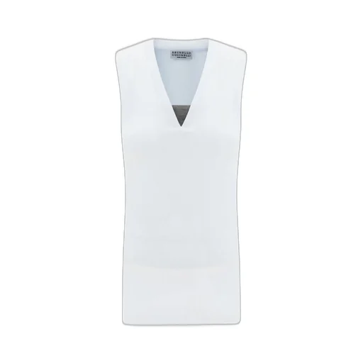 Ribbed Hem V-Neck Top