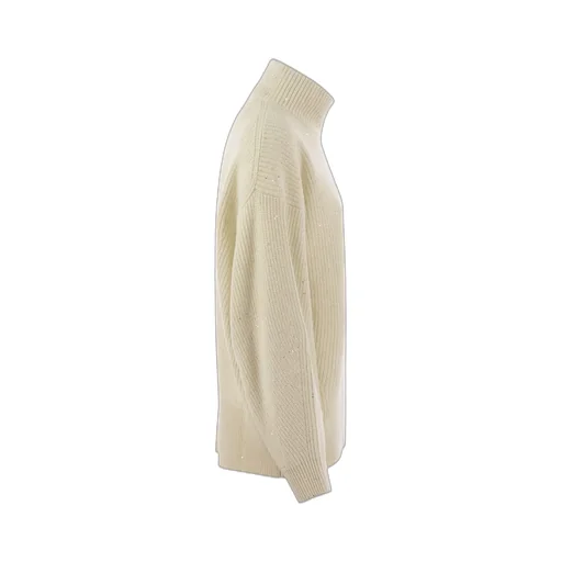 Lurex High Neck Oversized Pullover