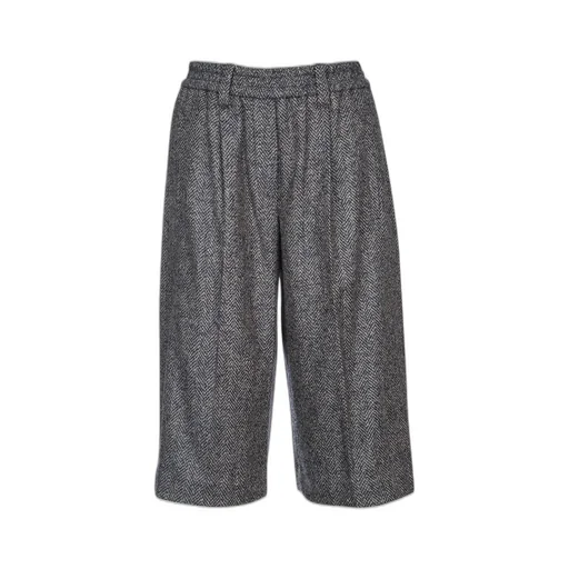 Pleated Knee-Length Shorts