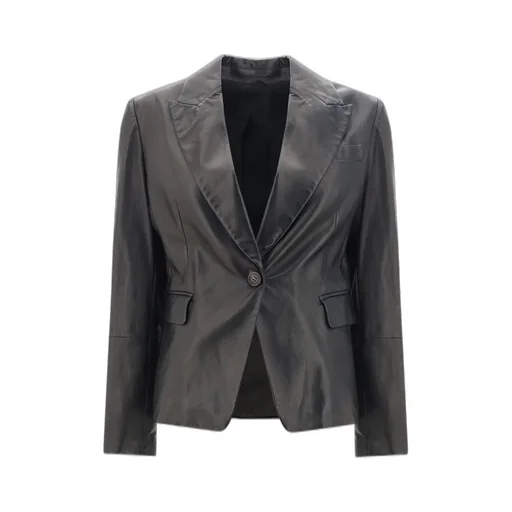 Single-Breasted Leather Jacket