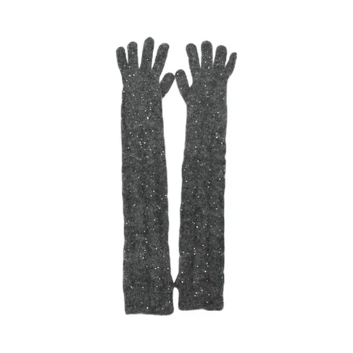 Sequin Embellished Knitted Gloves