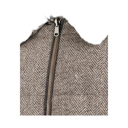 Herringbone Zip-Up Quilted Jacket