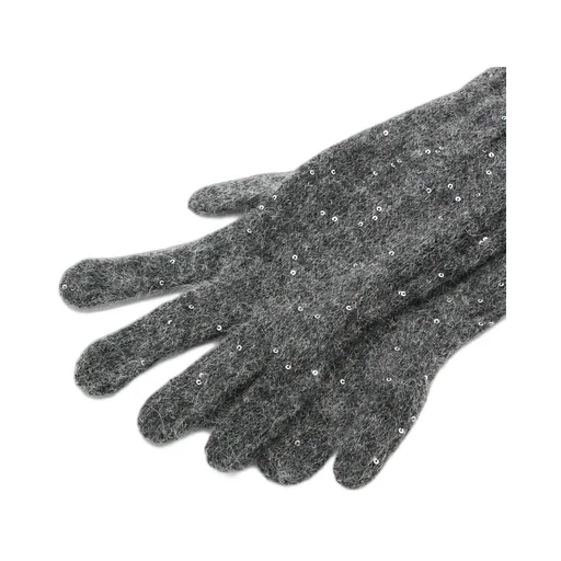 Sequin Embellished Knitted Gloves