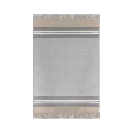 Colour-Block Fringed Blanket