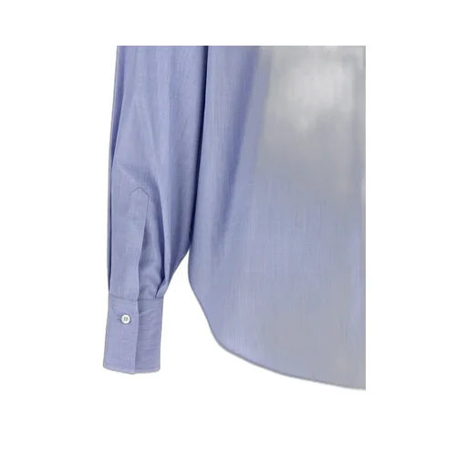 Long-Sleeved Curved Hem Shirt