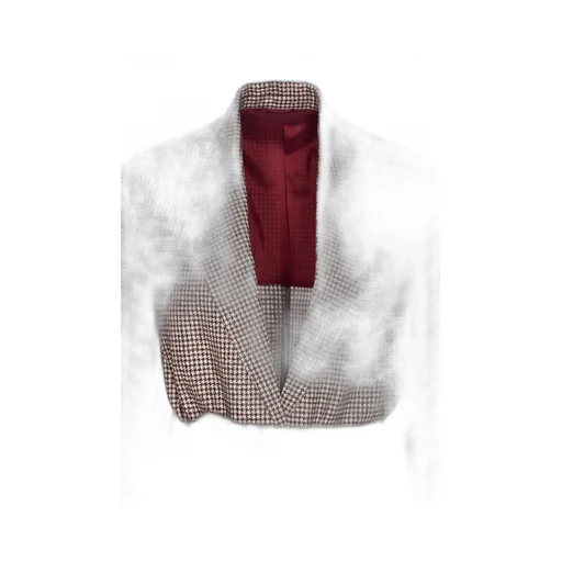 Houndstooth Detailed Belted Blazer