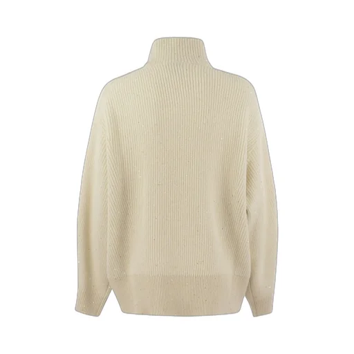 Lurex High Neck Oversized Pullover