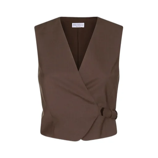 V-Neck D-Ring Buckled Waistcoat