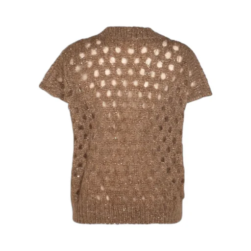 Open Knitted V-Neck Pullover