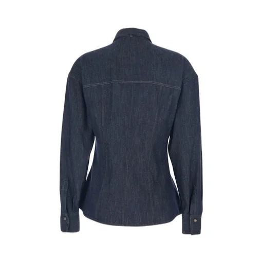 Lightweight No-Fade Denim Pussybow Shirt