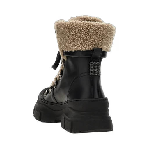 Round Toe Lace-Up Ankle Boots