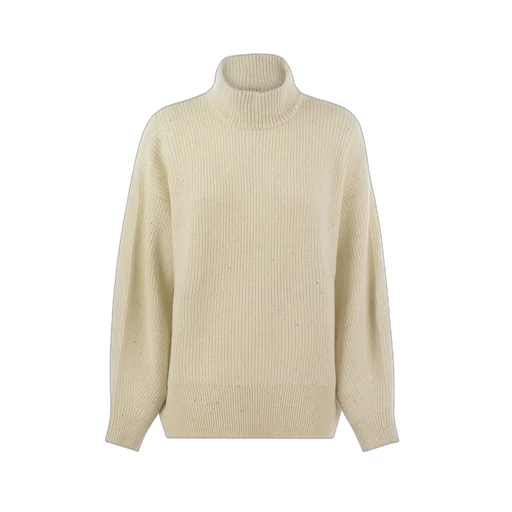 Lurex High Neck Oversized Pullover
