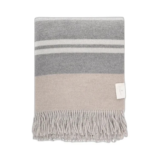 Colour-Block Fringed Blanket