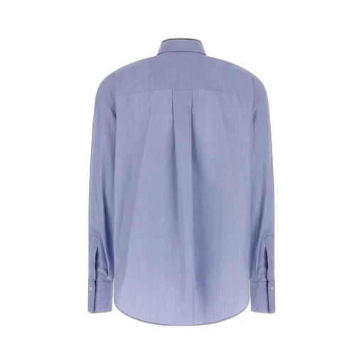 Long-Sleeved Curved Hem Shirt