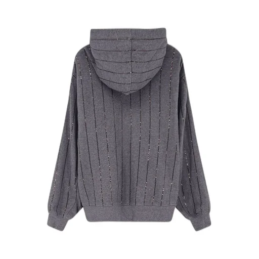 Sequin Embellished Hooded Sweater