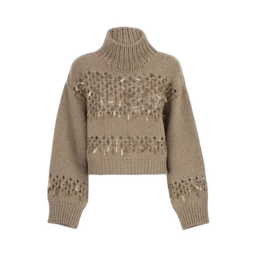 Embellished Turtleneck Jumper