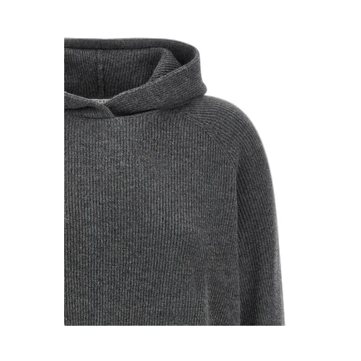 Monile Detailed Knit Hoodie