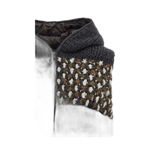 Macro Prince Of Wales Opera Knit Hooded Down Vest