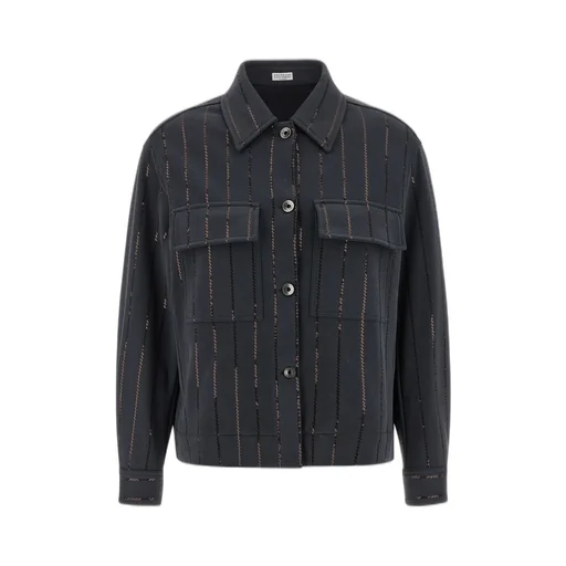 Sequin Embellished Fleece Shirt