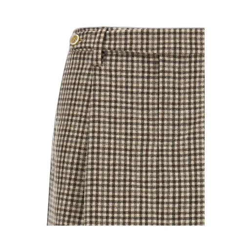 Checked Pleated Mini Skirt