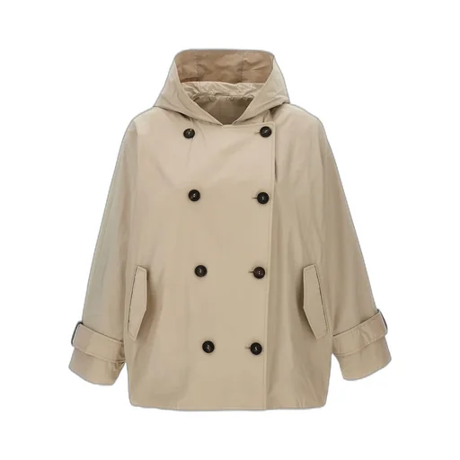 Double-Breasted Hooded Coat