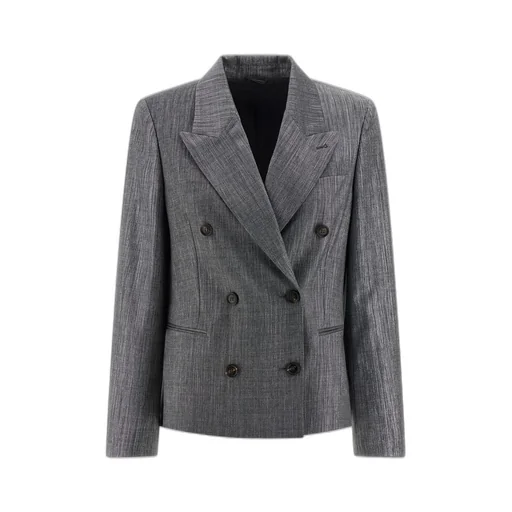 Monile Detailed Double-Breasted Blazer