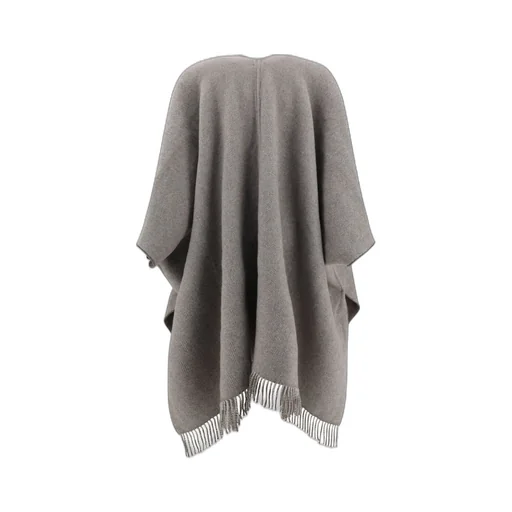 Reversible Fringed-Edge Poncho