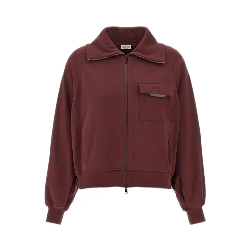 Pocket-Detail Zip-Up Sweatshirt