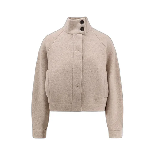 Monili-Detailed High-Neck Jacket
