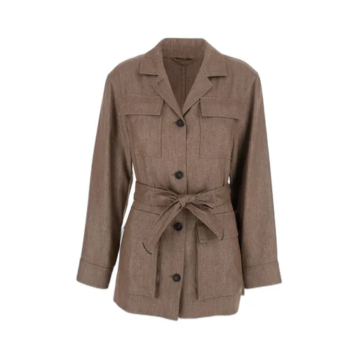 Long-Sleeved Belted Jacket
