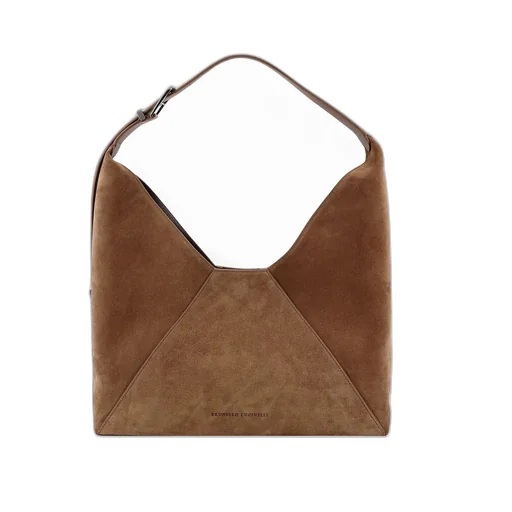 Logo Printed Panelled Shoulder Bag