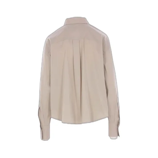 Monili Detail Curved Hem Shirt