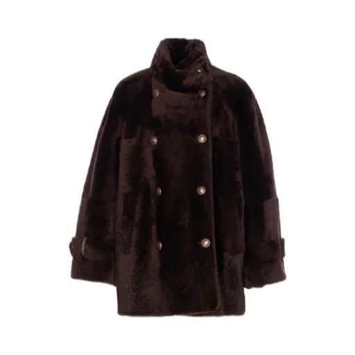 Double-Breasted High Neck Jacket