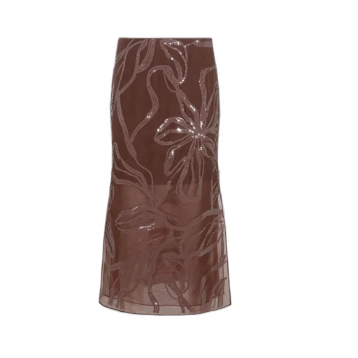 Floral Embellished Midi Skirt