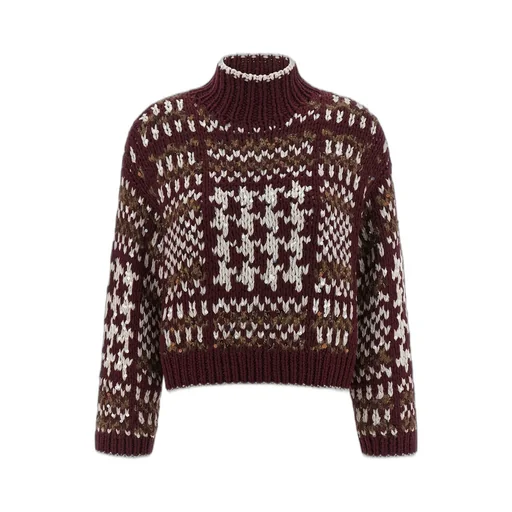 Sequin Embellished Mock Neck Sweater