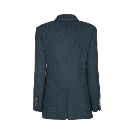 Double-Breasted Knitted Blazer